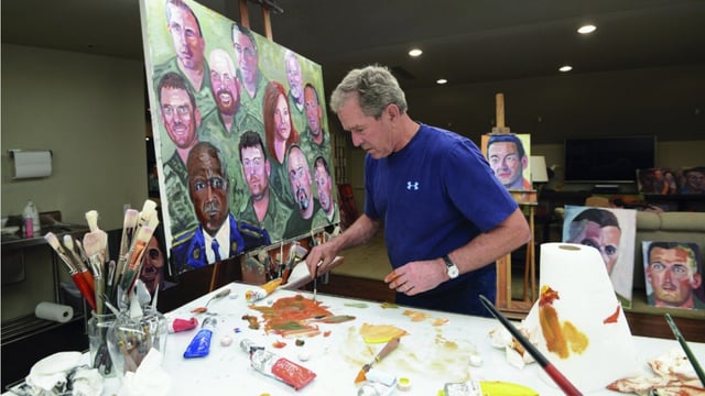 President George W. Bush's paintings of veterans will be at Disney World