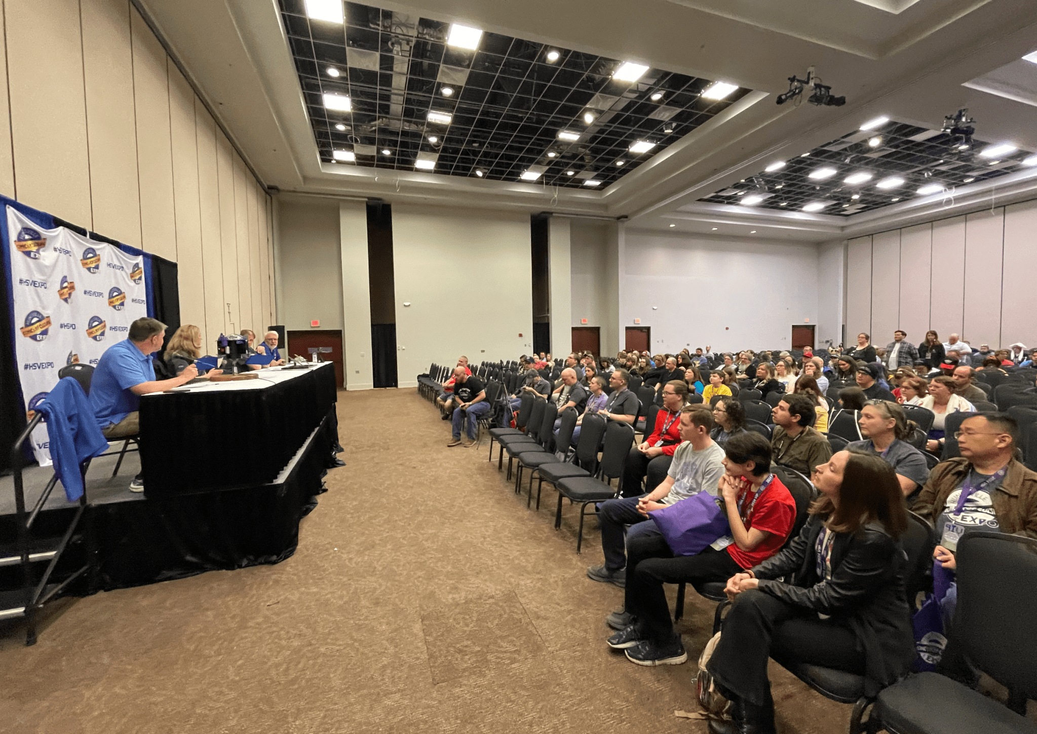 Members of NASA Marshall Space Flight Center’s Planetary Mission Program Office participate in a panel April 13 at the Huntsville Comic & Pop Culture Expo at the Von Braun Center in Huntsville.